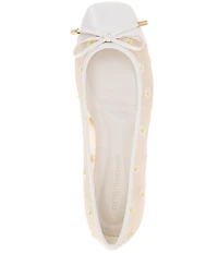 BCBGeneration Hartly Daisy Mesh Cap Toe Ballet Bow Flats