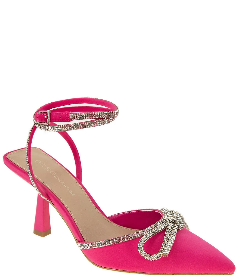 BCBGeneration Ildy Neoprene Rhinestone Embellished Bow Pumps