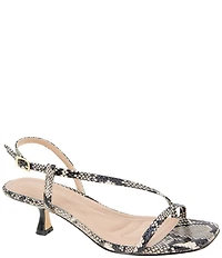 BCBGeneration Inaya Snake Print Kitten Heel Dress Sandals