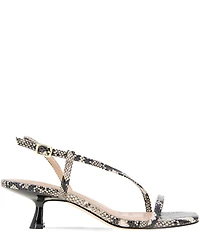 BCBGeneration Inaya Snake Print Kitten Heel Dress Sandals