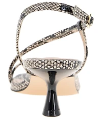 BCBGeneration Inaya Snake Print Kitten Heel Dress Sandals