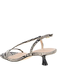 BCBGeneration Inaya Snake Print Kitten Heel Dress Sandals