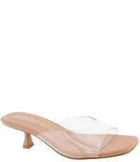BCBGeneration Inika 2 Clear Vinyl Kitten Heel Slide Sandals