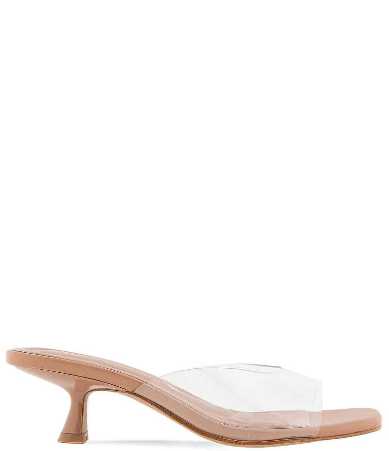 BCBGeneration Inika 2 Clear Vinyl Kitten Heel Slide Sandals
