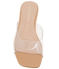BCBGeneration Inika 2 Clear Vinyl Kitten Heel Slide Sandals
