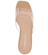 BCBGeneration Inika 2 Clear Vinyl Kitten Heel Slide Sandals
