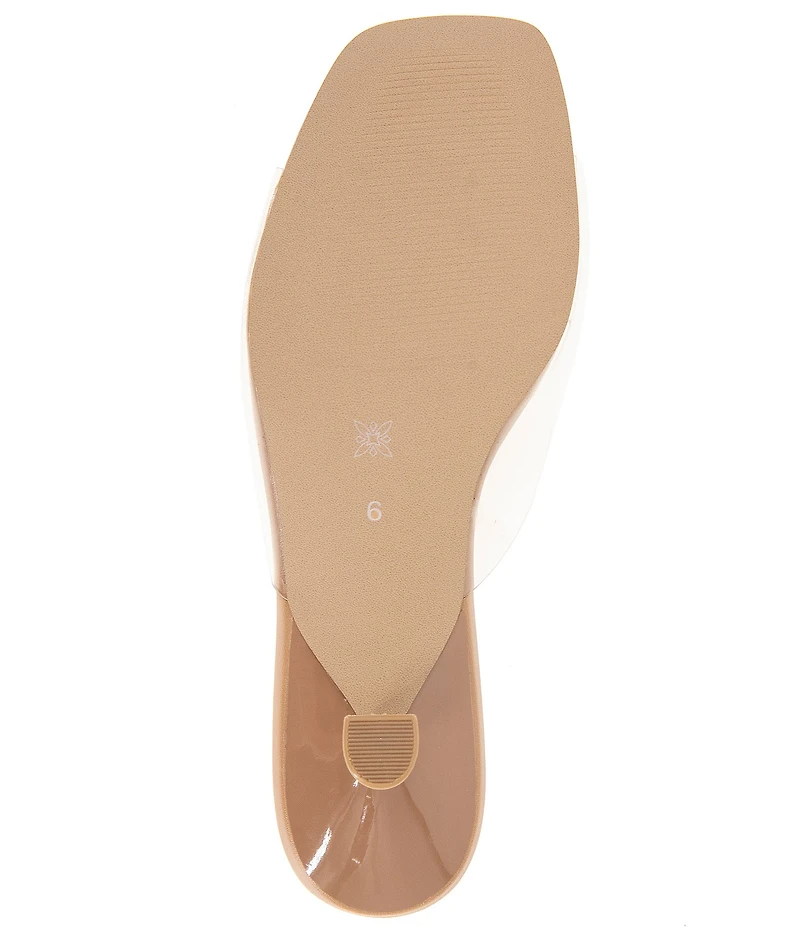BCBGeneration Inika 2 Clear Vinyl Kitten Heel Slide Sandals