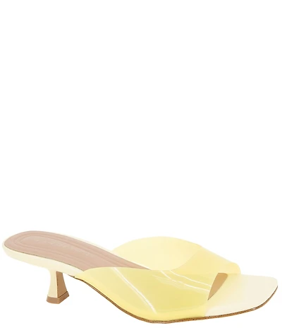 BCBGeneration Inika 2 Clear Vinyl Kitten Heel Slide Sandals