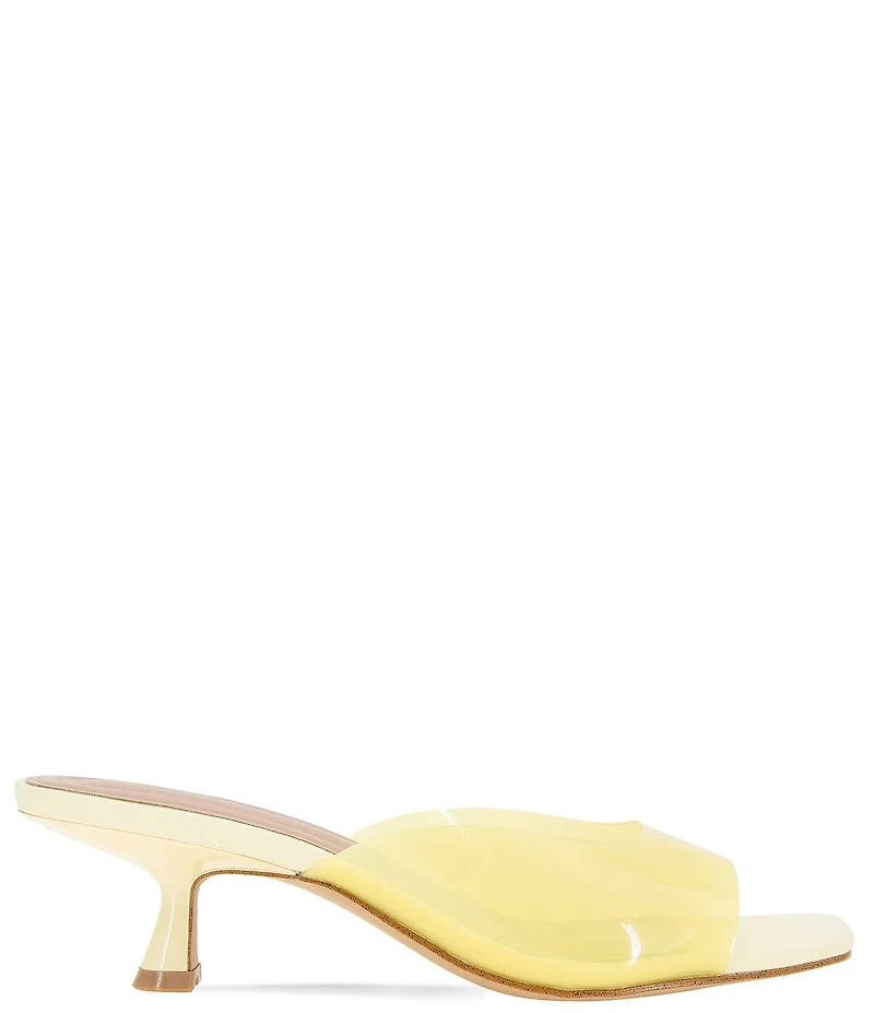 BCBGeneration Inika 2 Clear Vinyl Kitten Heel Slide Sandals