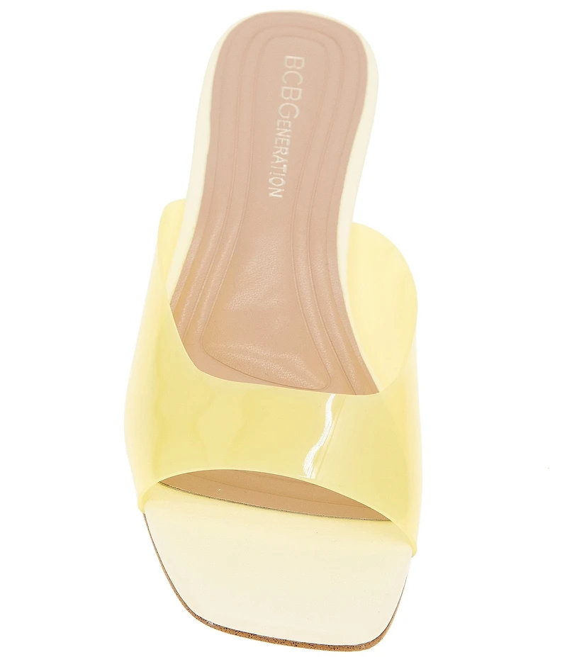 BCBGeneration Inika 2 Clear Vinyl Kitten Heel Slide Sandals