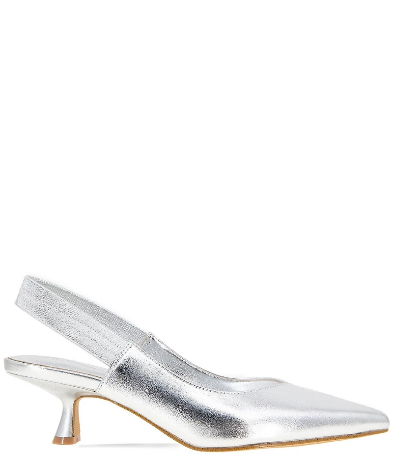 BCBGeneration Kayla Metallic Kitten Heel Slingback Pumps