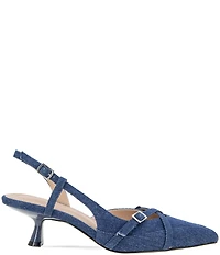 BCBGeneration Kiran Denim Buckle Detail Slingback Pumps