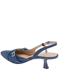 BCBGeneration Kiran Denim Buckle Detail Slingback Pumps