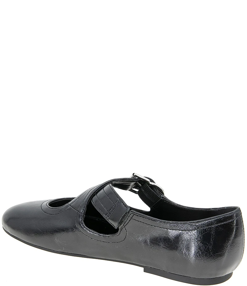 BCBGeneration Maya Patent Buckle Criss Cross Flats