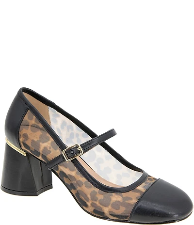 BCBGeneration Millie Cheetah Print Mesh Mary Jane Pumps