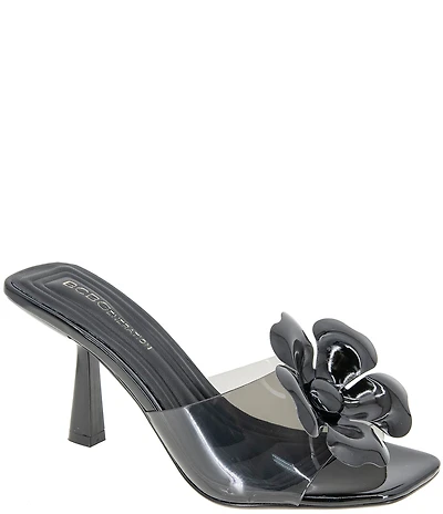 BCBGeneration Remani Vinyl Flower Ornament Slide Sandals
