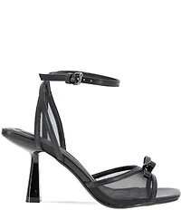 BCBGeneration Rino Mesh Bow Square Toe Ankle Strap Dress Sandals