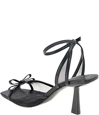 BCBGeneration Rino Mesh Bow Square Toe Ankle Strap Dress Sandals