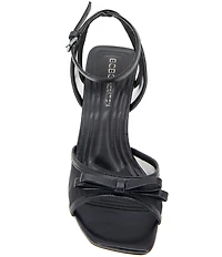 BCBGeneration Rino Mesh Bow Square Toe Ankle Strap Dress Sandals