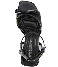 BCBGeneration Rino Mesh Bow Square Toe Ankle Strap Dress Sandals