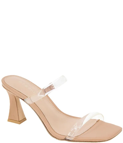 BCBGeneration Routa Clear Strap High Heel Slide Sandals