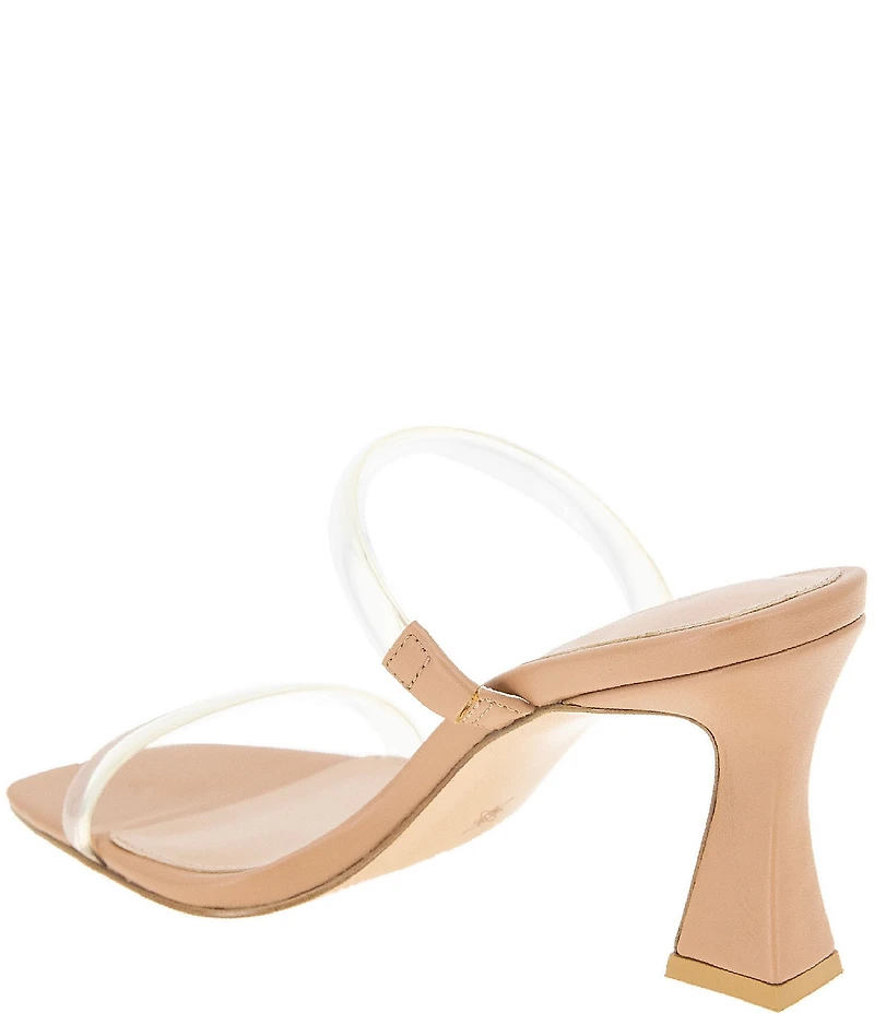 BCBGeneration Routa Clear Strap High Heel Slide Sandals