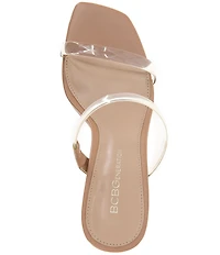 BCBGeneration Routa Clear Strap High Heel Slide Sandals