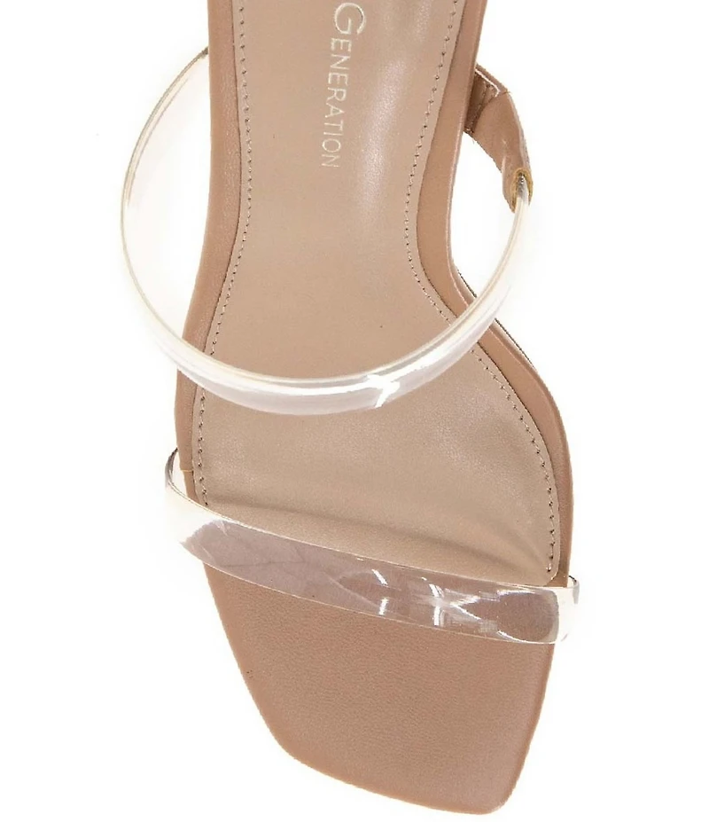 BCBGeneration Routa Clear Strap High Heel Slide Sandals