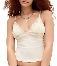 BDG Urban Outfitters Adore Lace Trim Knit Tank Top