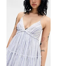 BDG Urban Outfitters Aria Sleeveless Striped Mini Dress