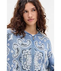 BDG Urban Outfitters Bandana Knit Hoodie Jacket