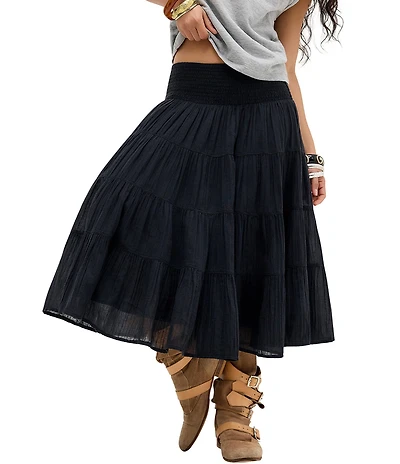 BDG Urban Outfitters Bea Crinkled Midi Skirt