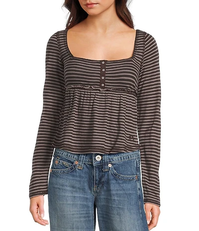 BDG Urban Outfitters Brittney Long Sleeve Babydoll Top