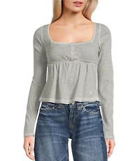 BDG Urban Outfitters Brittney Solid Knit Babydoll Top
