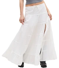 BDG Urban Outfitters Broderie Tiered Eyelet Maxi Skirt