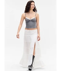 BDG Urban Outfitters Broderie Tiered Eyelet Maxi Skirt