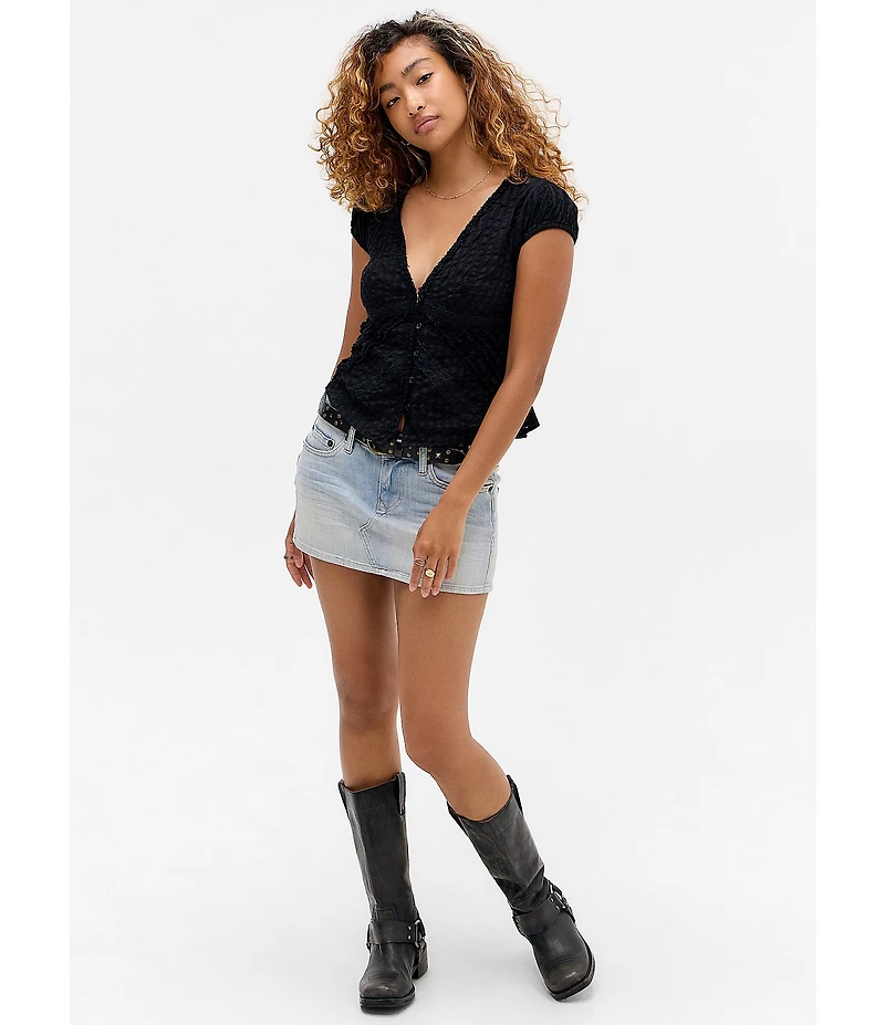 BDG Urban Outfitters Cap Sleeve Robyn Ruffle Blouse