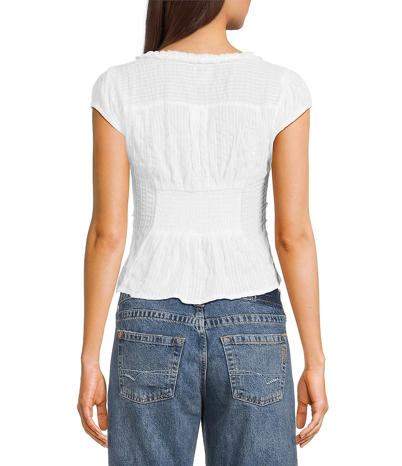 BDG Urban Outfitters Cap Sleeve Robyn Ruffle Blouse
