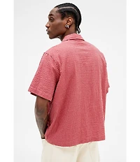 BDG Urban Outfitters Checked Short Sleeve Seersucker Shirt