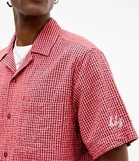 BDG Urban Outfitters Checked Short Sleeve Seersucker Shirt