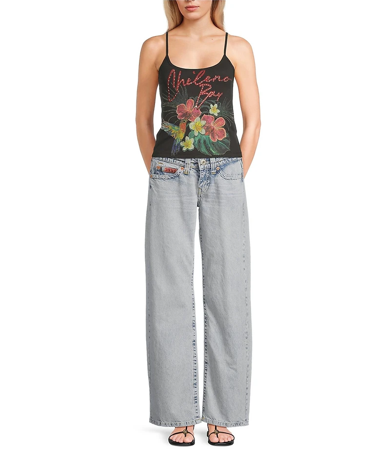 BDG Urban Outfitters Chileno Bay Tropical Floral Scoop Neck Sleeveless Camisole Top