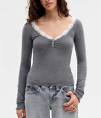 BDG Urban Outfitters Diana Lace Trimmed T-Shirt