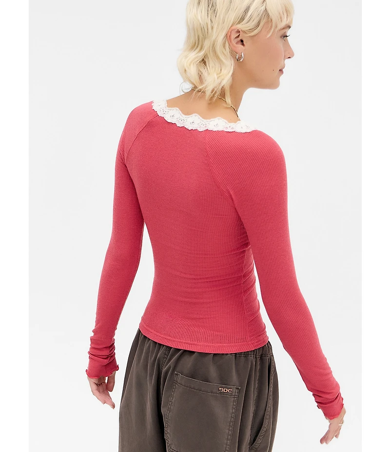 BDG Urban Outfitters Diana Lace Trimmed Top