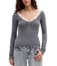 BDG Urban Outfitters Diana Lace Trimmed T-Shirt