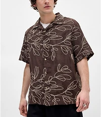 BDG Urban Outfitters Embroidered Short Sleeve Woven Shirt