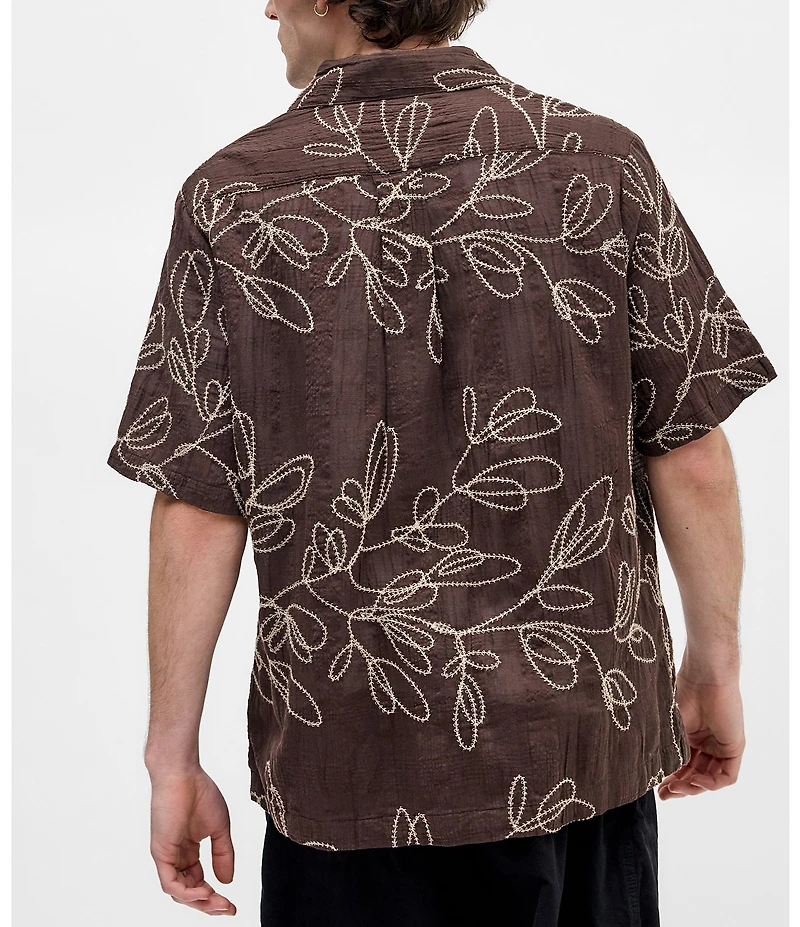 BDG Urban Outfitters Embroidered Short Sleeve Woven Shirt