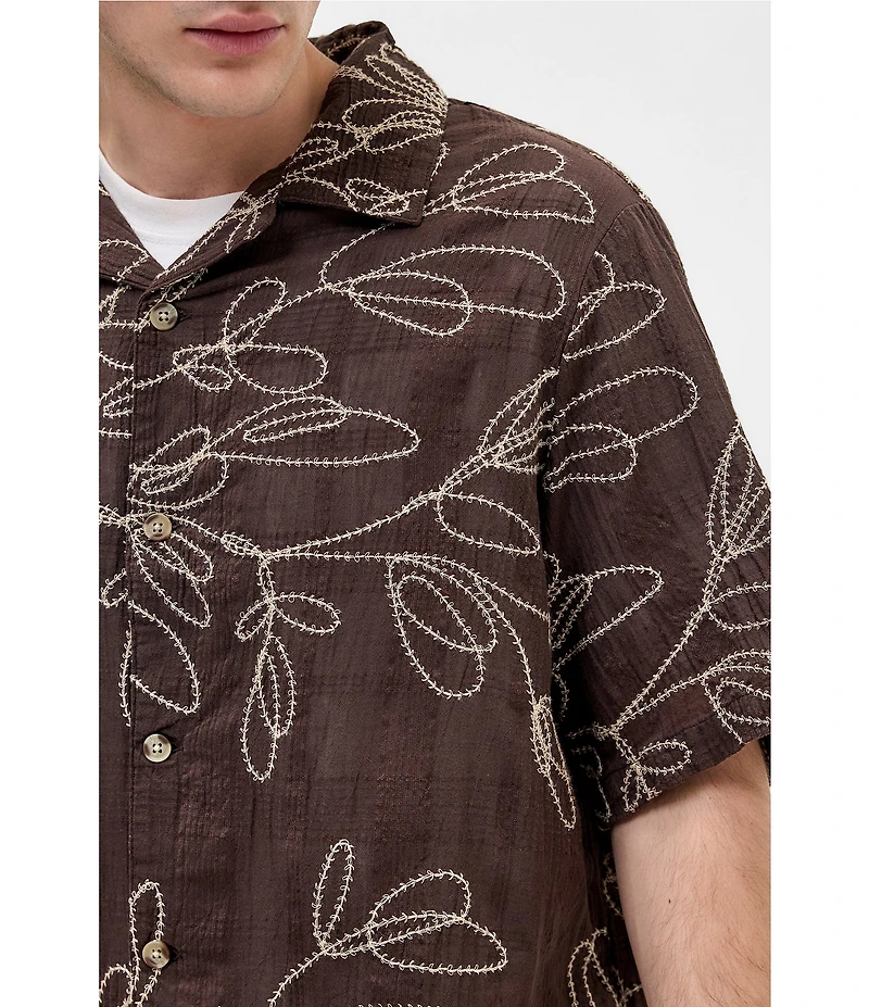 BDG Urban Outfitters Embroidered Short Sleeve Woven Shirt