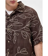 BDG Urban Outfitters Embroidered Short Sleeve Woven Shirt