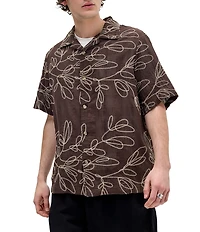BDG Urban Outfitters Embroidered Short Sleeve Woven Shirt