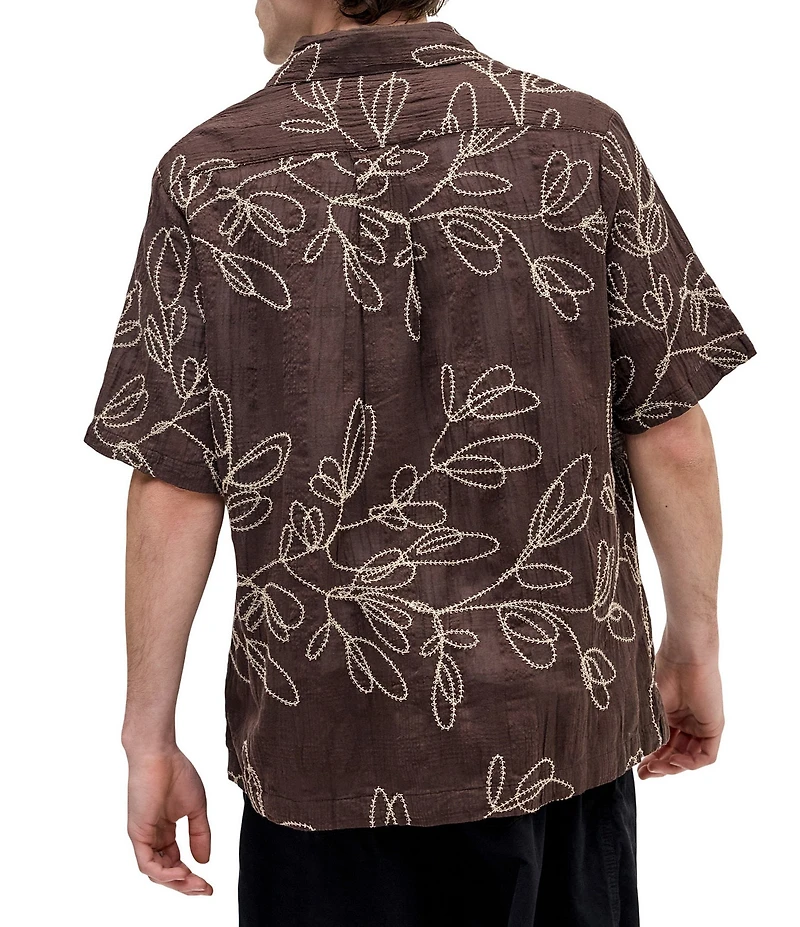 BDG Urban Outfitters Embroidered Short Sleeve Woven Shirt